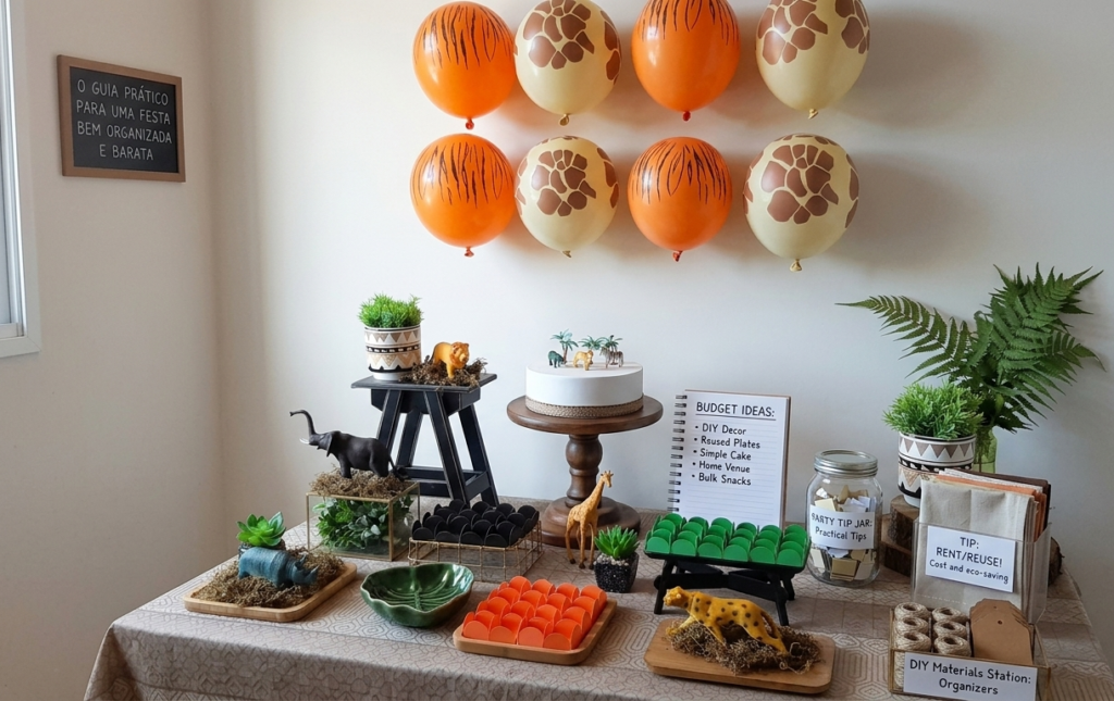 Decoração completa para festa balões e itens decorativos
